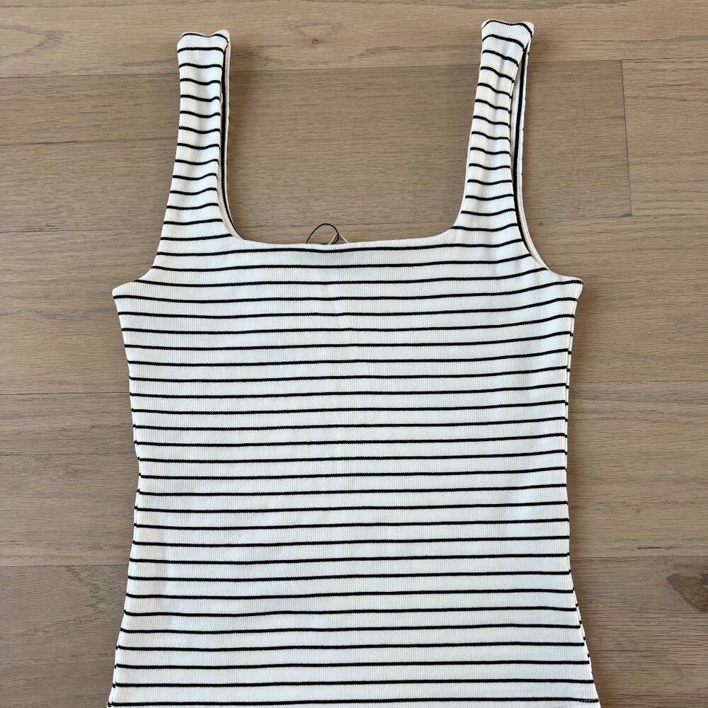 Zara Women's Square Neck Striped Tank Top